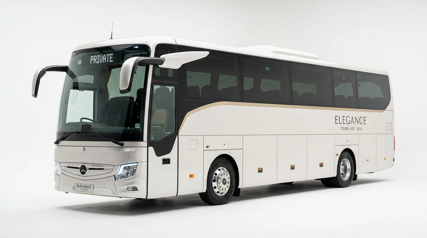 Full-size private tourist coach bus charter for events and weddings in Bali